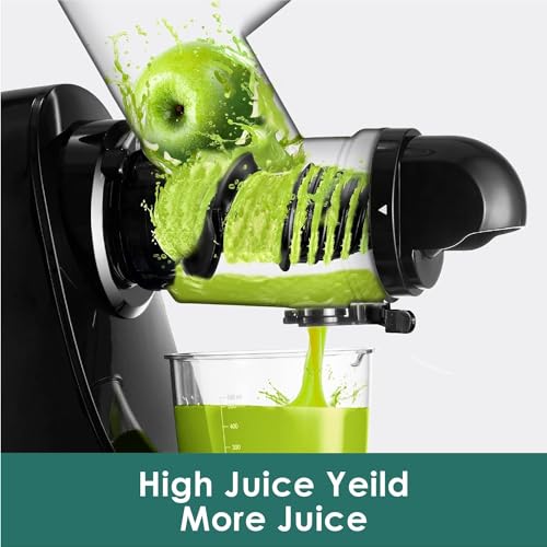 Fretta Cold Press Juicer, Masticating Juicer Extractor, High Juice Yield Slow Juicer Machines for Fruit & Vegetable, Nutrient and Vitamin Dense, BPA-Free, Easy to Clean(Purple)