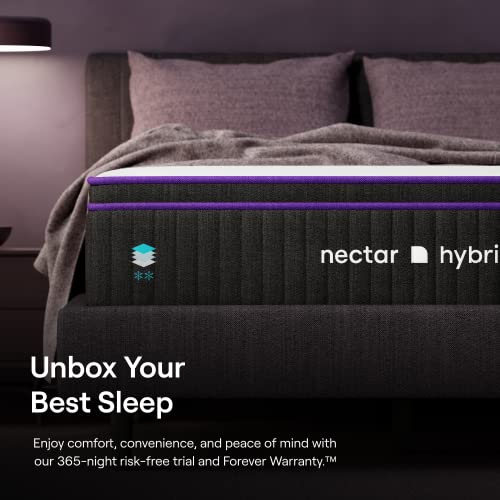 Nectar Hybrid Full Mattress 12 Inch - Medium Firm Gel Memory Foam - Steel Springs - Cooling Technology - 365-Night Trial - Forever Warranty