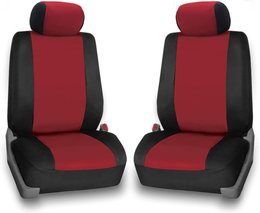 CarsCover Custom Fit 2004-2008 Ford F150 Pickup Truck Neoprene Car Front Seat Covers Red Rose & Black Sides Driver & Passenger Cover