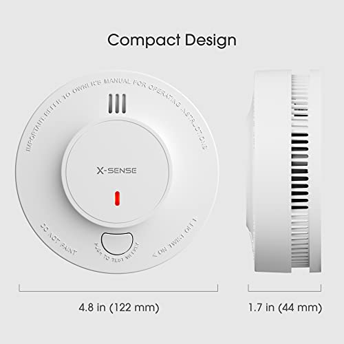 X-Sense Wireless Interconnected Smoke Detector Fire Alarm with Over 820 ft Transmission Range, SD19-W