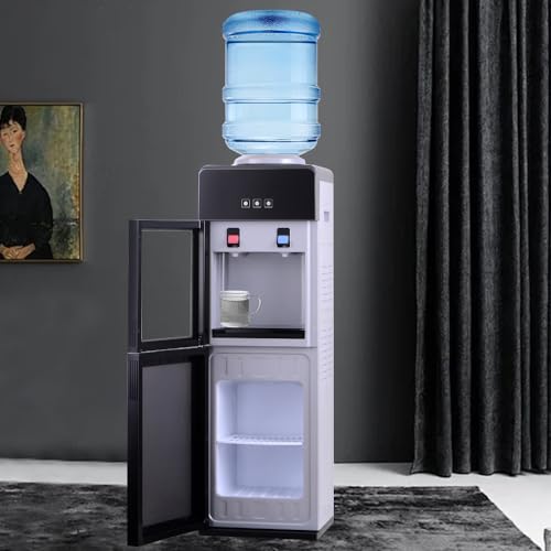 Top Loading Water Cooler Dispenser, Water Cooler Dispenser with Removable Drip &Storage Cabinet, Water Cooler for Home Office Dormitory