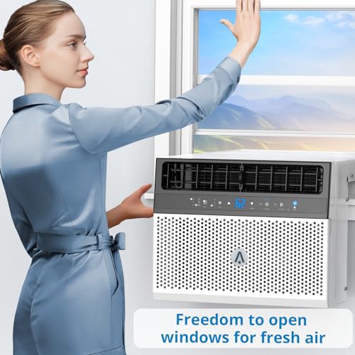 6000BTU Window Air Conditioner, AC Window Unit with Washable Filter, Remote Control, Quiet Operation, Fan, Cools Up to 370 Square Feet, 110V/60Hz