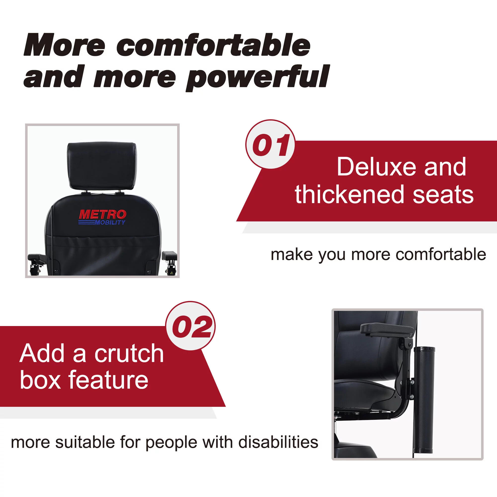 Metro Mobility Senior Scooter Folding Scooter 4 Wheel Scooter with USB Port Purple