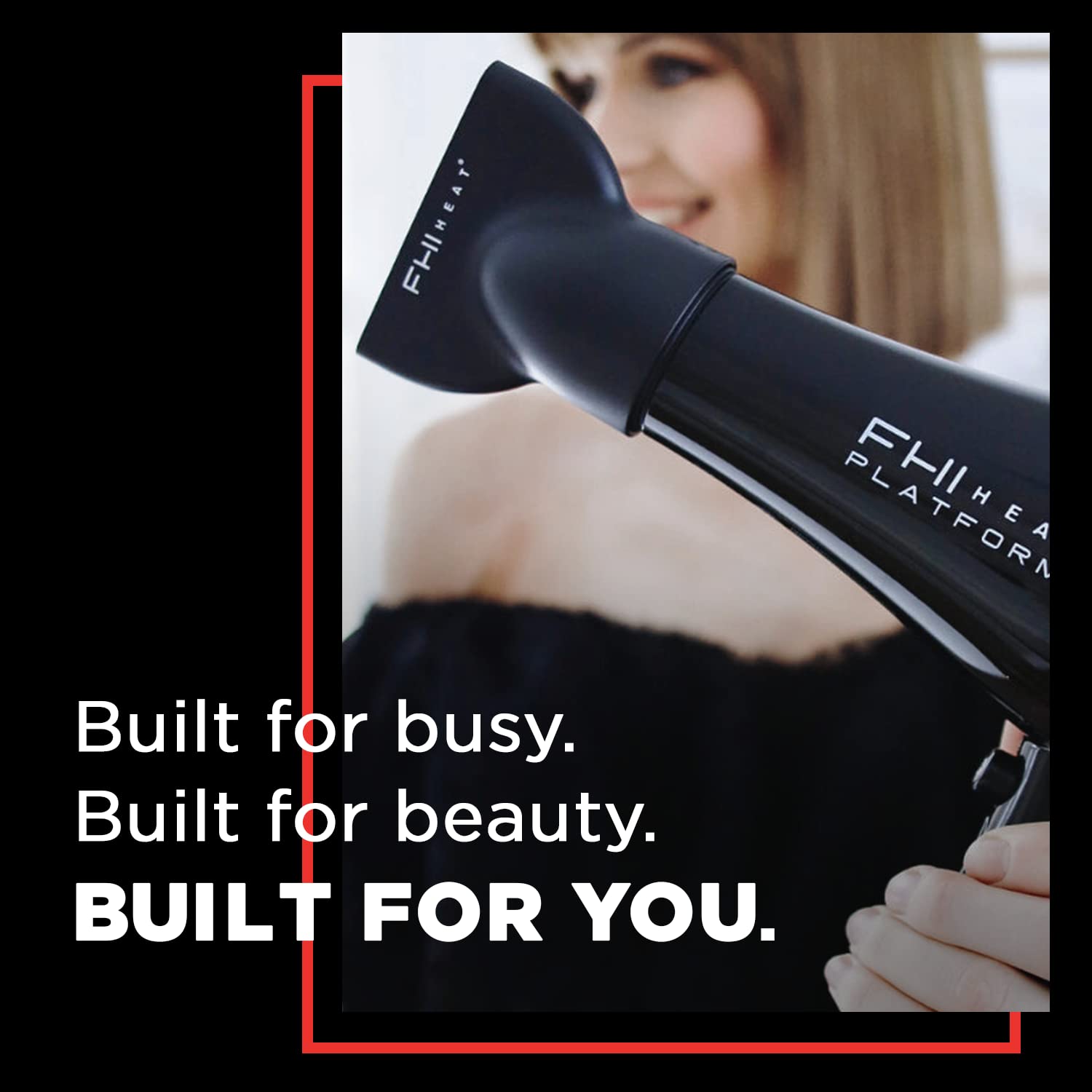 FHI HEAT Platform Nano Power Salon Pro 2000 Tourmaline Ceramic Quick Dry Hair Dryer with 3 Piece Attachment Set (Comb, Concentrator, and Diffuser), Black