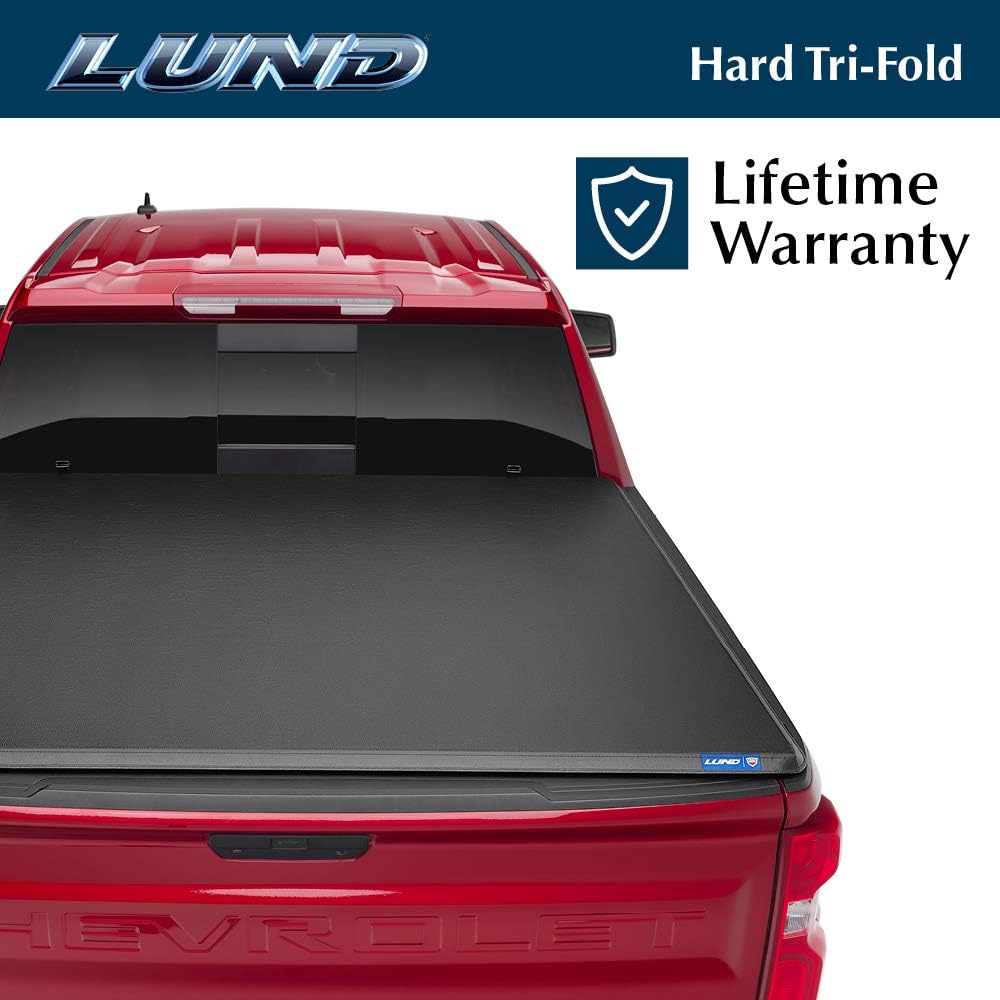 Lund Hard Tri-Fold Hard Folding Truck Bed Tonneau Cover | 969260 | Fits 2019 - 2022 Dodge Ram 1500 6' 4" Bed (76.3")