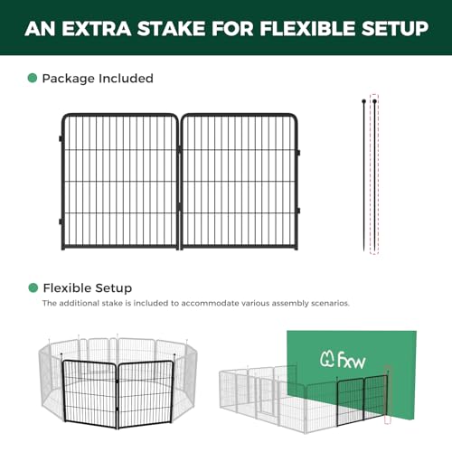 FXW Instant Dog Playpen, Portable Pet Fence for Outdoor, RV Trips, and Camping, 40inch, 16 Panels for Medium and Large Dogs│Patented