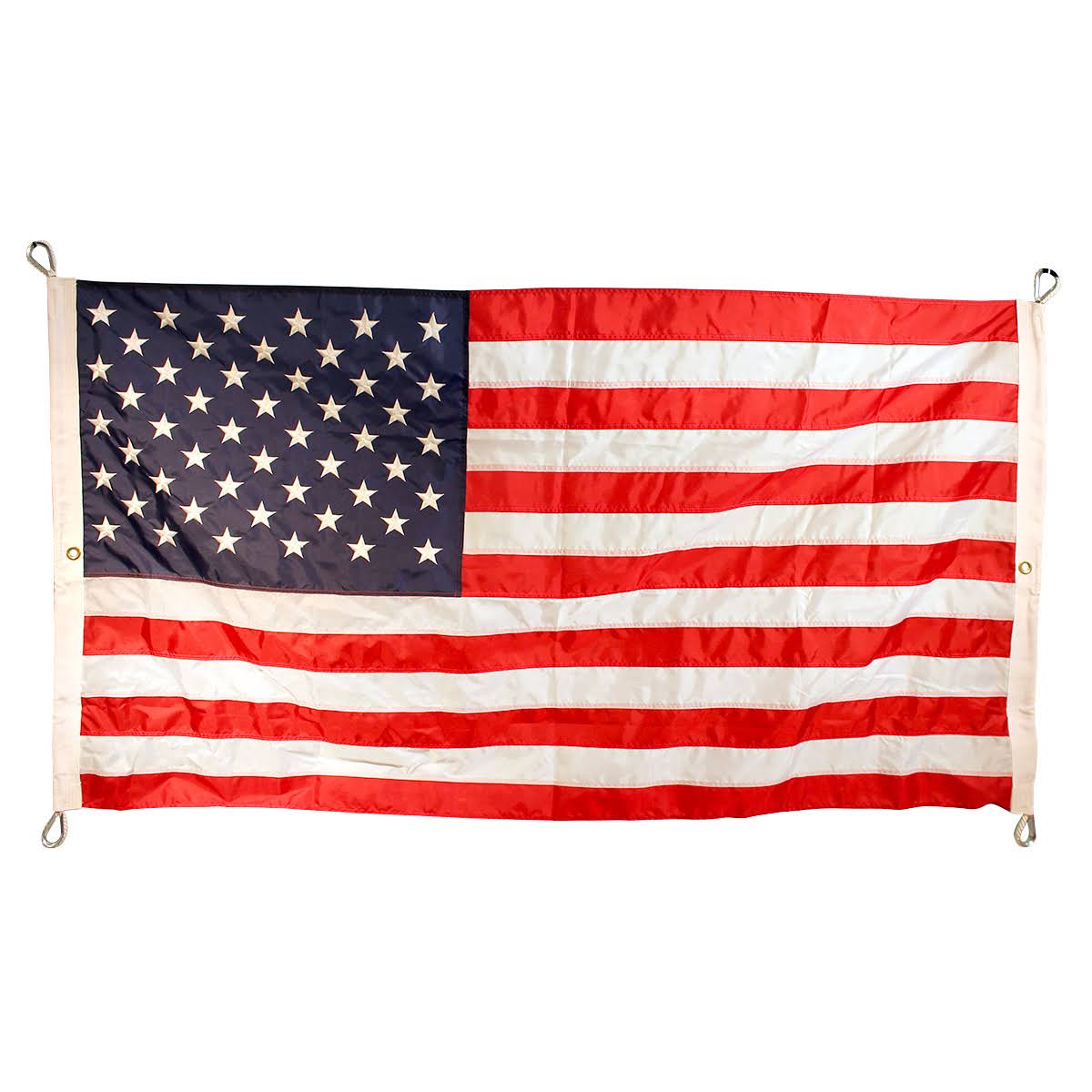 American Flag 10& x 19& Sewn Polyester by Valley Forge Flag - Top Header Only