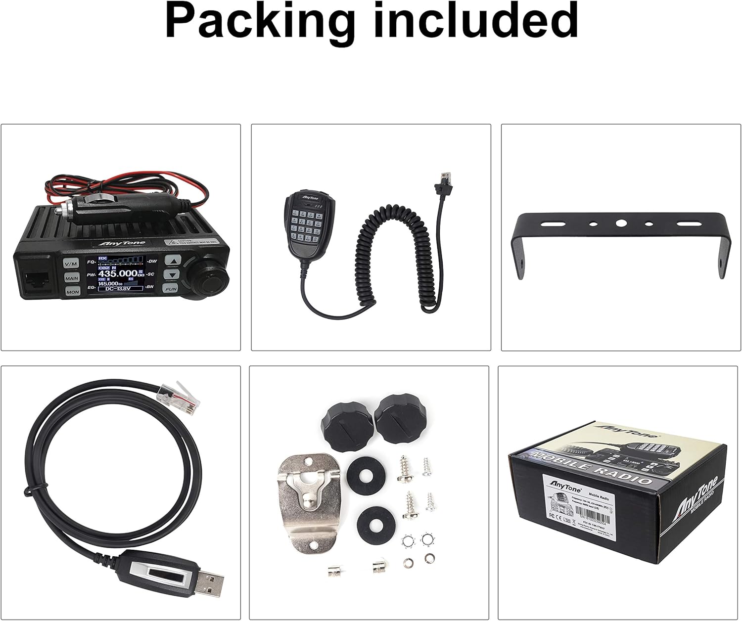 AnyTone Mini Size Dual Band Transceiver Mobile Radio VHF/UHF Two Way Radio AT-779UV for Car Vehicle
