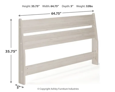 Signature Design by Ashley Contemporary Socalle Queen Panel Headboard  Light Natural