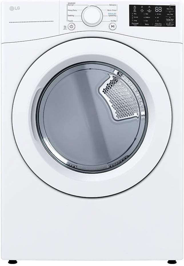 LG DLE3470W 7.4 Cu. Ft. White Ultra Large Capacity Front Load Dryer