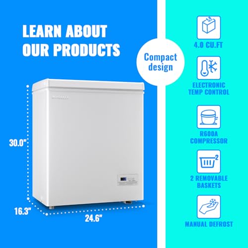 DEMULLER Chest Freezer - Electronic Control -12℉ to 50℉- 2 Removable Baskets