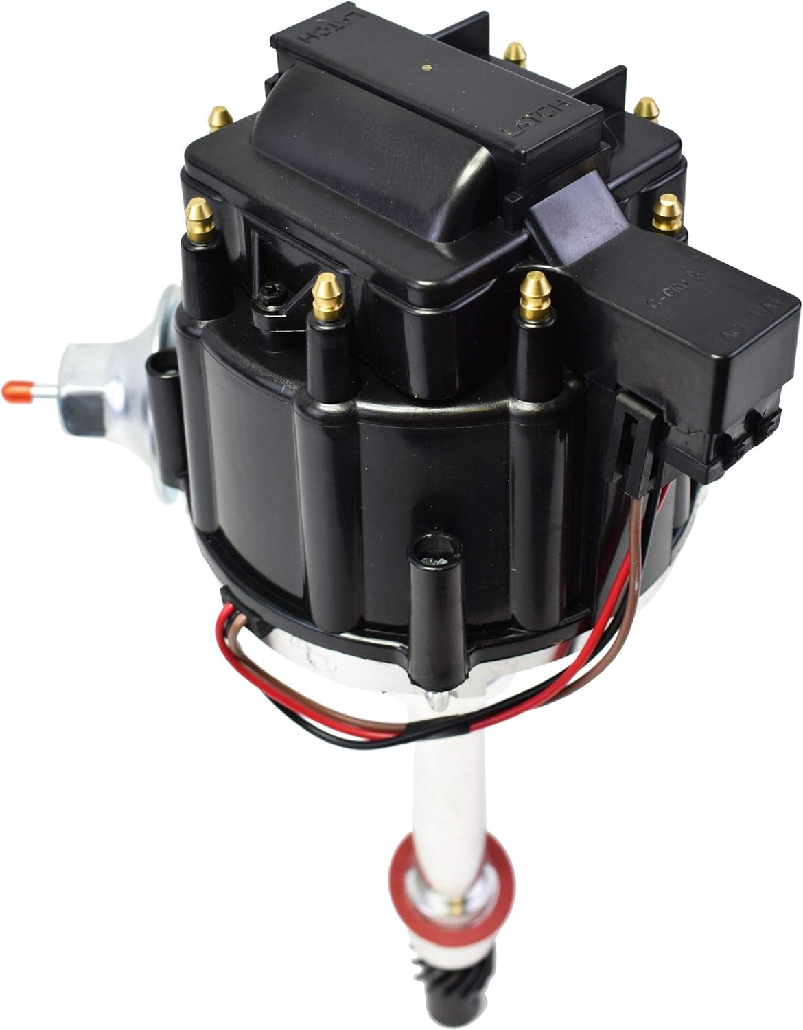 A-Team Performance - HEI Distributor Black Cap with Spark Plug Wires Set Pigtail Harness Complete Kit - Compatible with Chevrolet GM GMC SBC Small Block Chevy 262 265 267 283 302 305 307 327 383 400