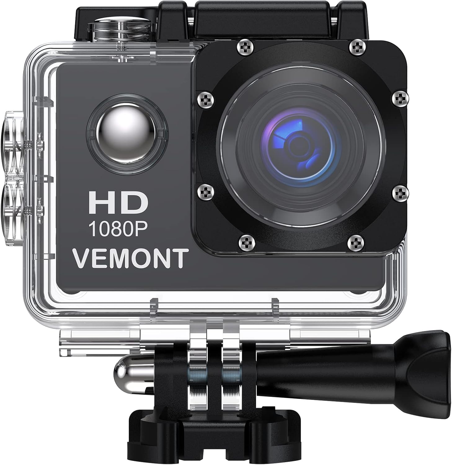 VEMONT Action Camera 1080P 12MP Sports Camera Full HD 2.0 Inch Action Cam 30m/98ft Underwater Waterproof Camera with Mounting Accessories Kit