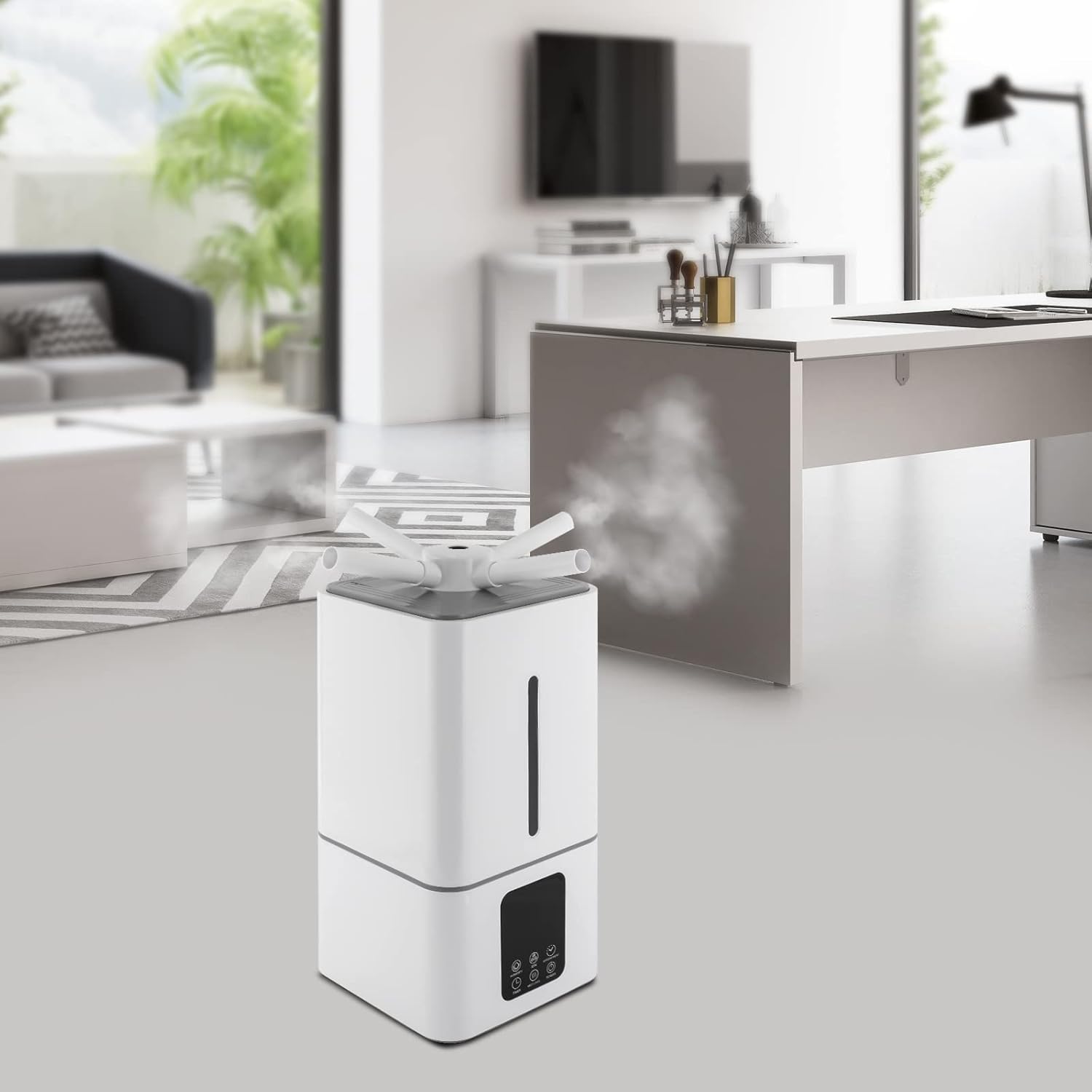 Industrial Humidifier, 13L/3.4Gallons Whole House Humidifier Commercial & Household Humidifier 1500ml/h 861sq.ft Large Home Humidifier for for Living Room Bedroom Office 100-240V(White)