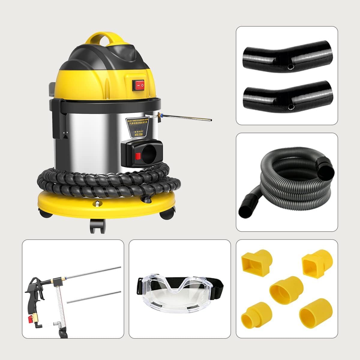 Walnut Sand DE-Carbon Cleaner HTS558 Walnut Blaster Cleaner Automotive Valvetronic System Carbon Deposition Cleaning Engine Intake Pipe Valve Clean Machine 110V/220V