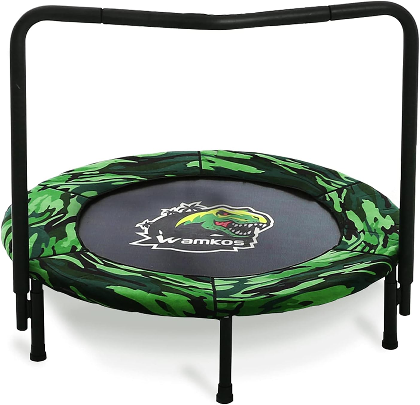 2022 Upgraded Dinosaur Mini Trampoline for Kids with Handle, Foldable Kids Trampoline for Play & Exercise Indoor or Outdoor, Camo Safty Padded Cover Toddler Rebounder Trampoline for Jump Sports