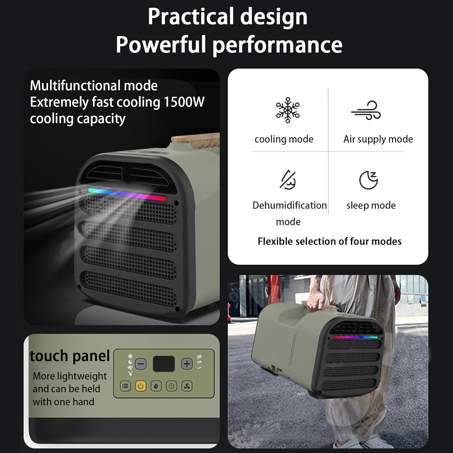 Portable Air Conditioner Tent, Air Conditioner for Tent, Car Air Conditioner, Suitable For Camping Tent/Rv/Pet House/Fishing/Outdoor Indoor/Home Use