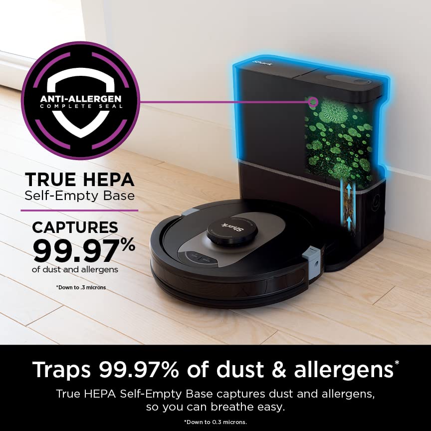 Shark AV752 ION Robot Vacuum, Tri-Brush System, Wifi Connected, 120 Min Runtime, Works with Alexa, Multi Surface Cleaning, White