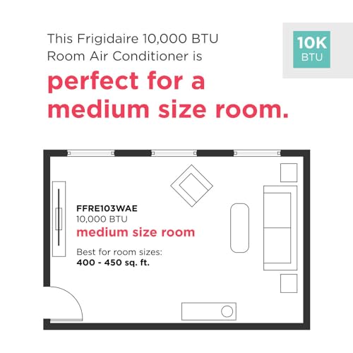 Frigidaire FFRA051WAE Window-Mounted Room Air Conditioner, 5,000 BTU with Temperature Control and Easy-to-Clean Washable Filter, in White