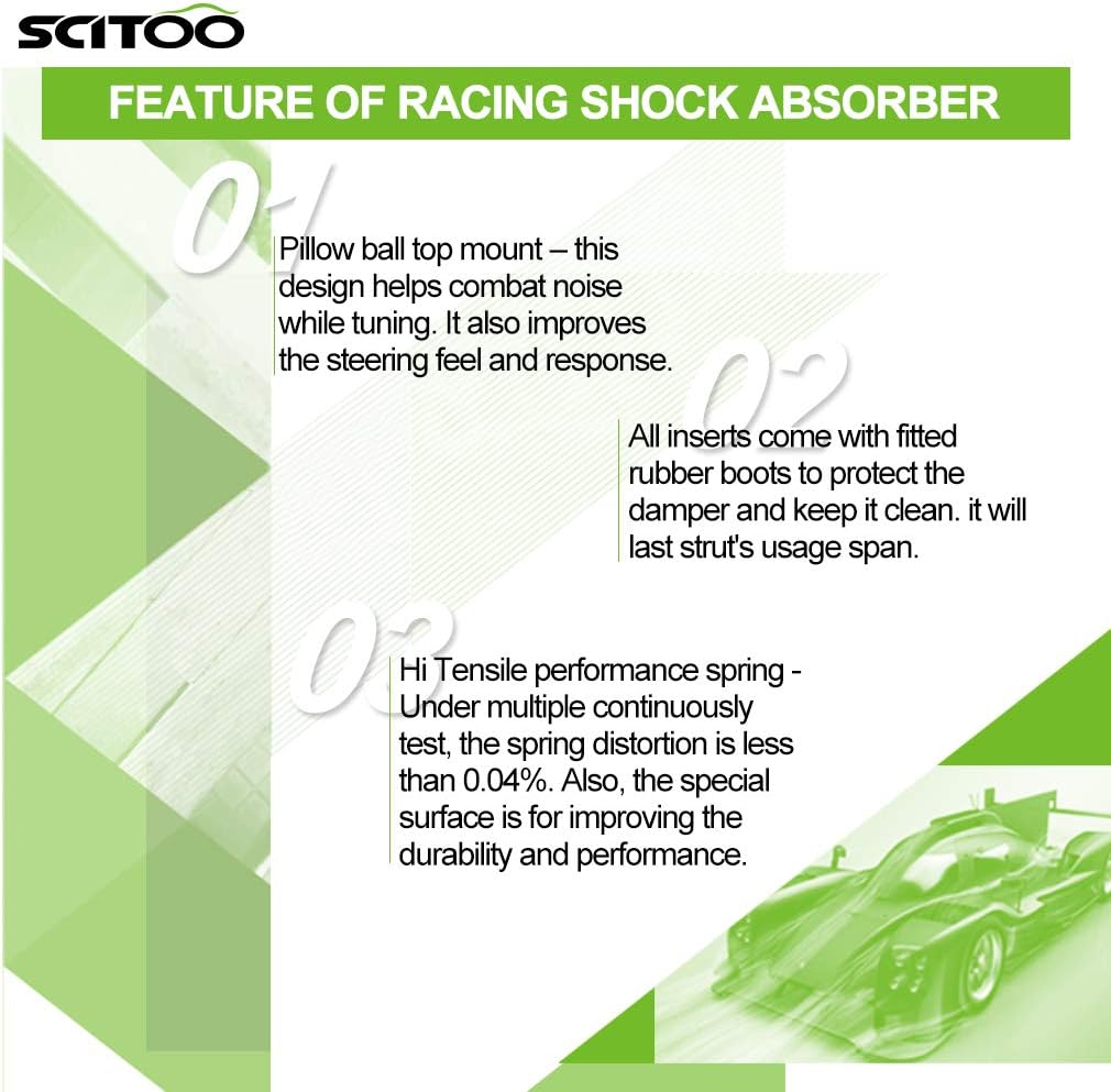 Coilover Suspensions Shock Struts Kits Assembly SCITOO Full Set Shocks Struts Kits fit for 2004 2005 2006 2007 2008 2009 2010 2011 2012 2013 for Mazda 3