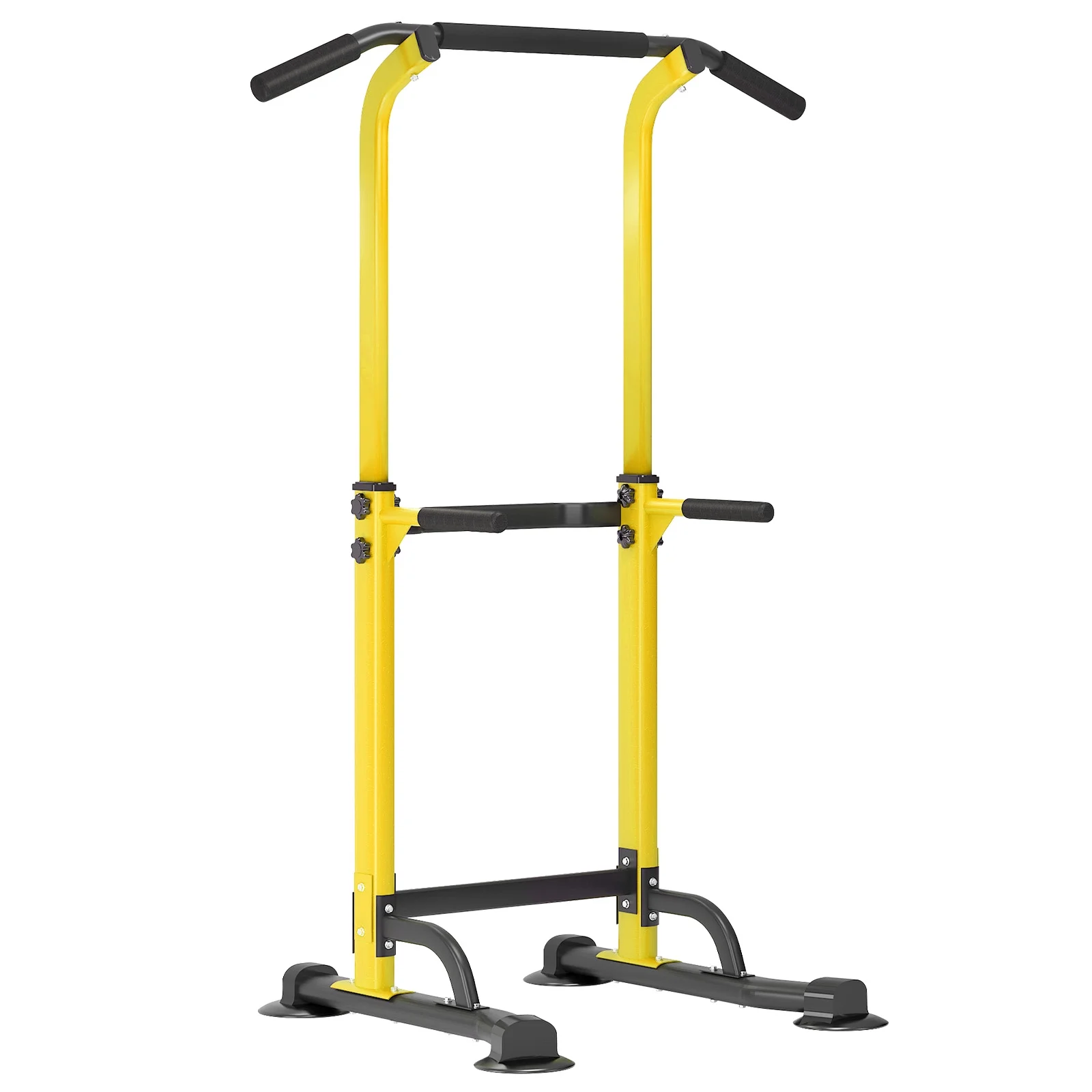 SOGES Height Adjustable Power Tower Dip Stands Pull up Bar Strength Training for Home Gym Black