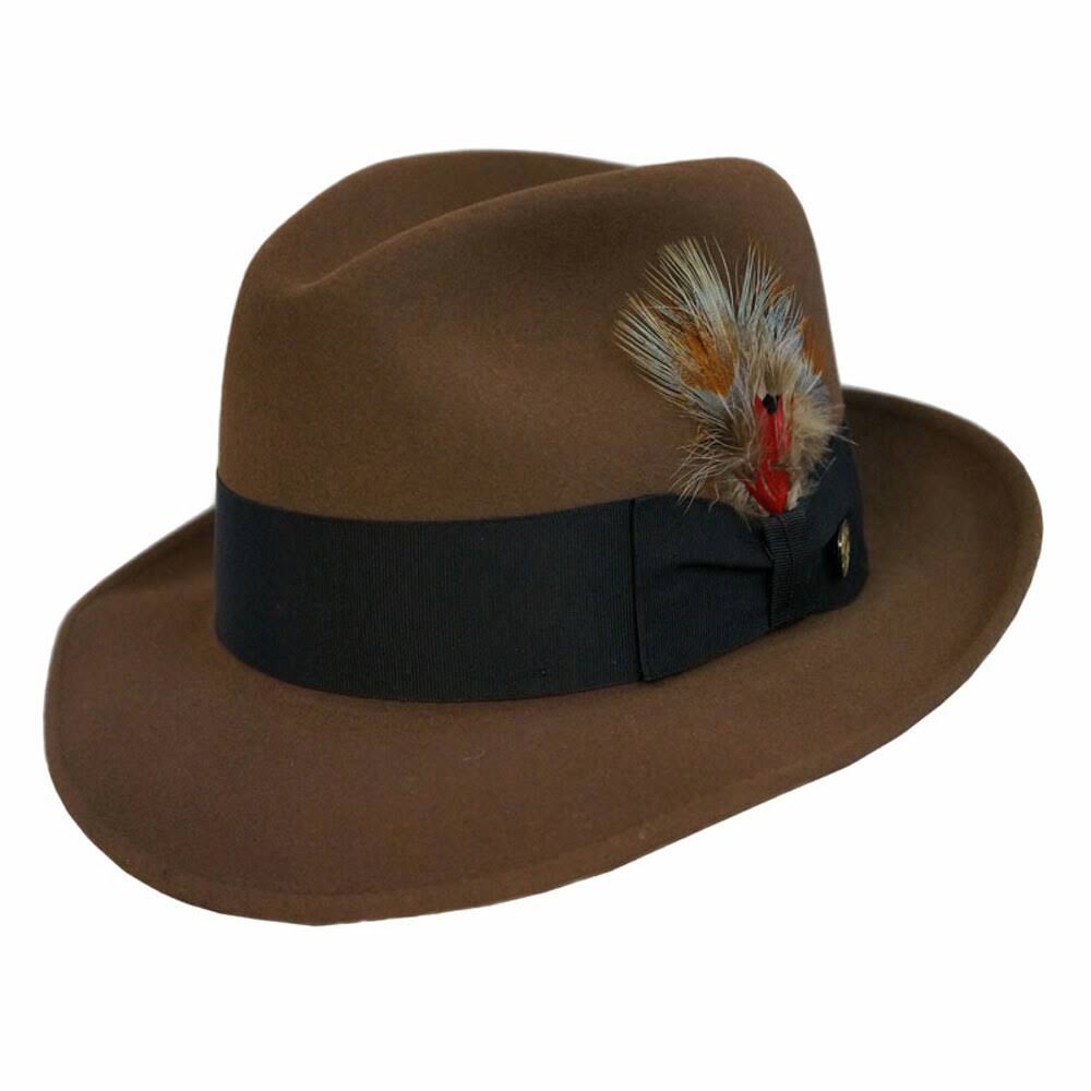 Stetson Saxon Fur Felt Fedora Hat: Size: 7 1/8 Caribou