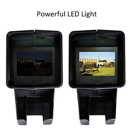 RAINBEAN USB Powered 35mm Negative Slide Film Viewer, Old Slides Scanner Portable LED Lighted Negative Viewing - 3X Magnificatio