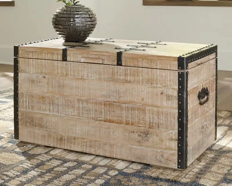 Signature Design by Ashley Casual Dartland Storage Trunk  Whitewash