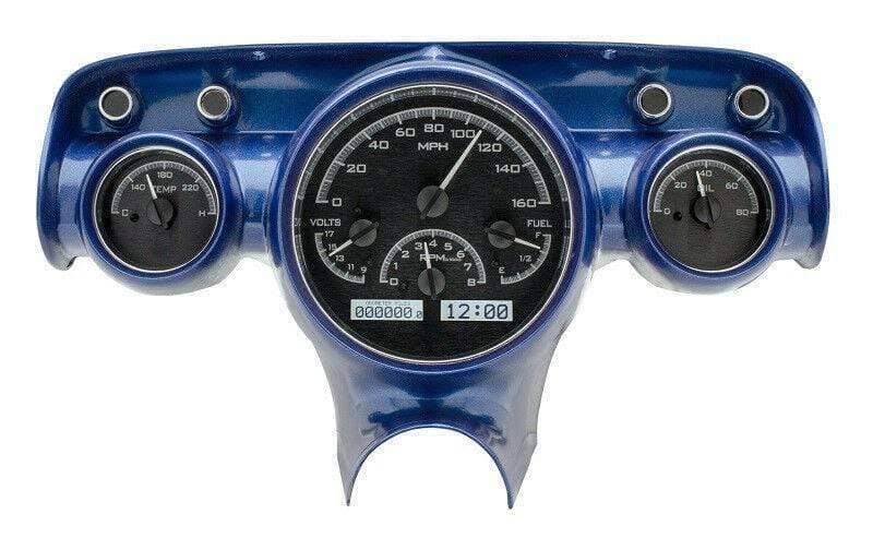 Dakota Digital 57 Chevy Car Analog Gauges System Black Alloy White VHX-57C-K-W