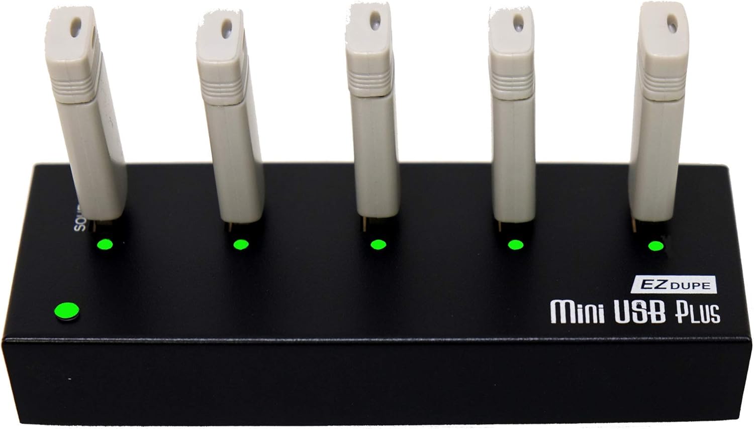 EZ DUPE 1 to 4 USB Duplicator - Standalone Flash Memory Drive Compact Copier (Mini USB Plus)