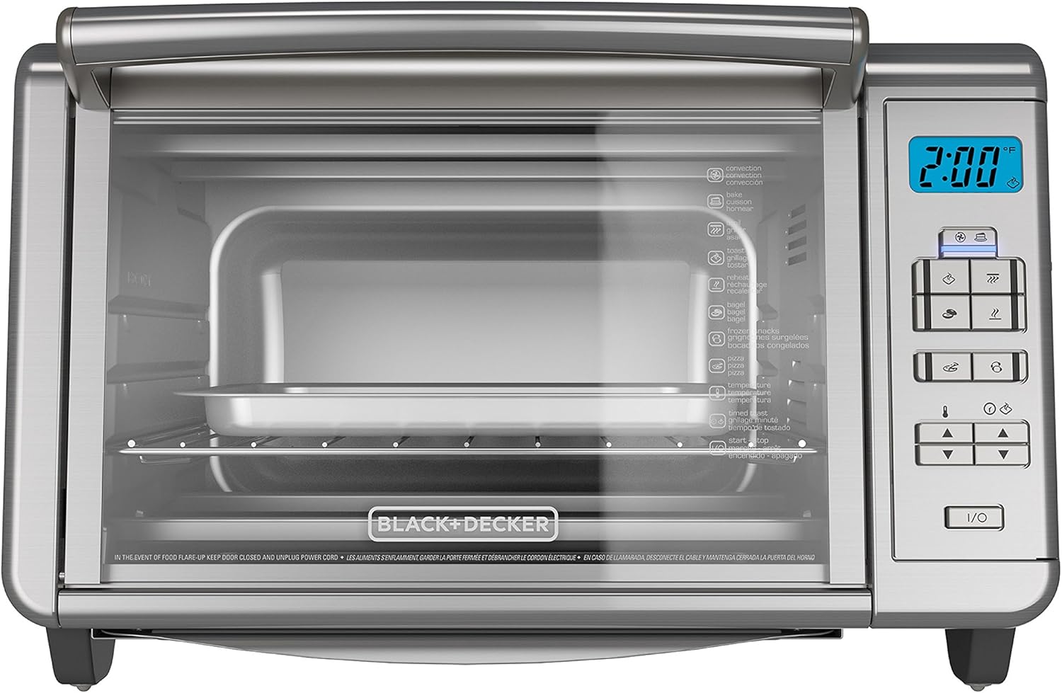 BLACK+DECKER 6-Slice Digital Convection Countertop Toaster Oven, Stainless Steel, TO3280SSD