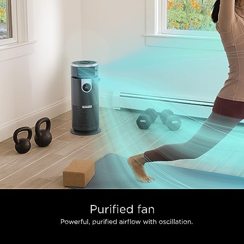 Shark 3 in 1 Air Purifiers for Home, Bedroom, or Office with HEPA Filter, Small Space Heater and Fan Combo, Covers up to 500 Sq Ft, Clean Sense Technology