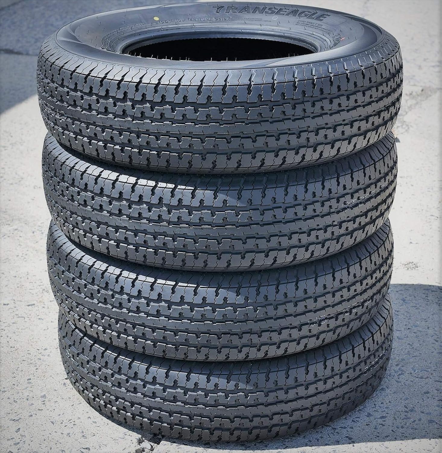 Set of 4 (FOUR) Transeagle ST Radial II Premium Trailer Radial Tires-ST205/75R14 205/75/14 205/75-14 105/101L Load Range D LRD 8-Ply BSW Black Side Wall