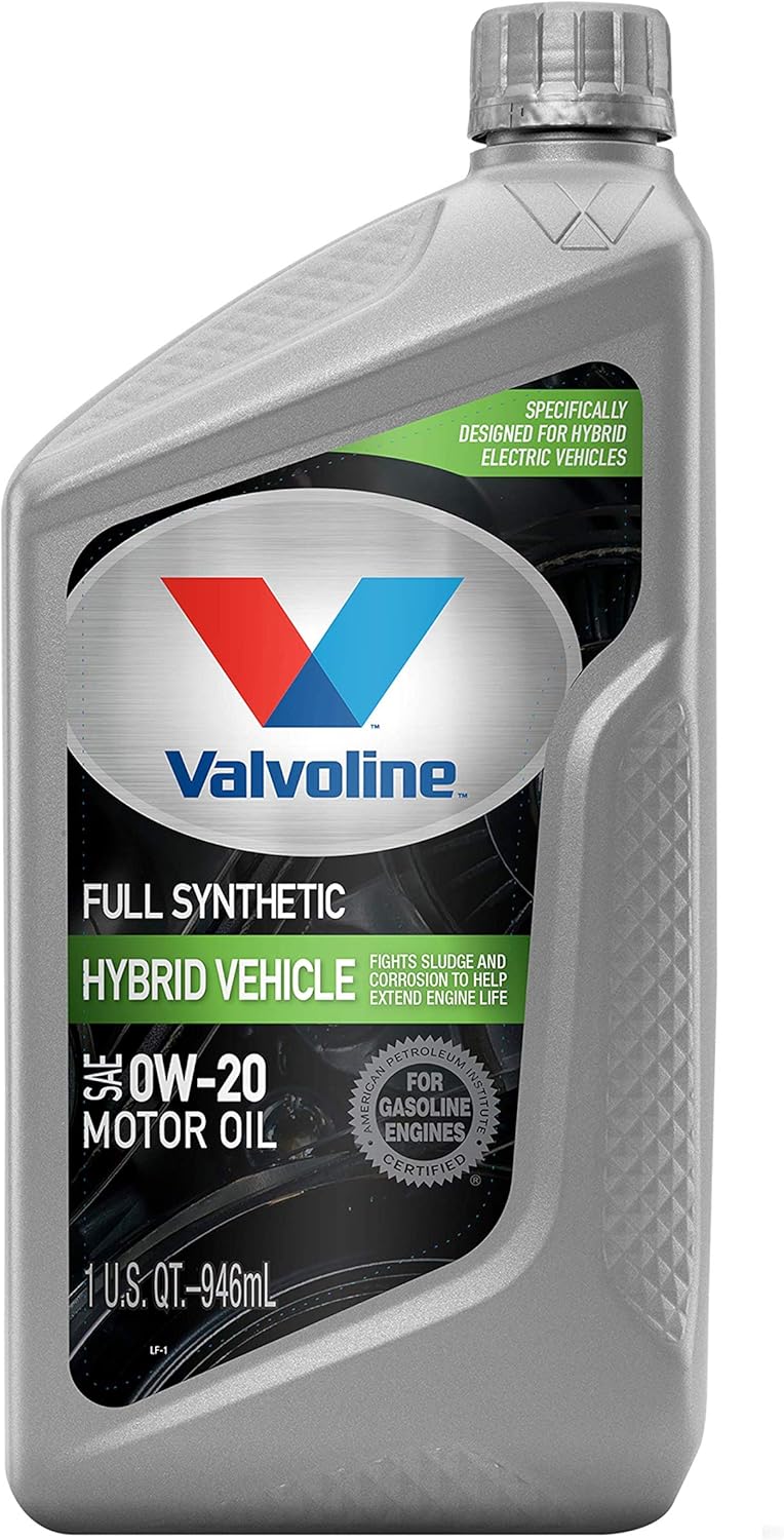 Valvoline Hybrid Vehicle Full Synthetic SAE 0W-20 Motor Oil 1 QT, Case of 6 Pack of 2