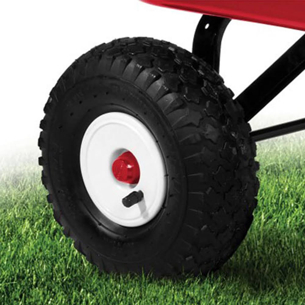 Radio Flyer Full Size All Terrain Classic Steel u0026 Wood Pull Along Wagon (2 Pack)