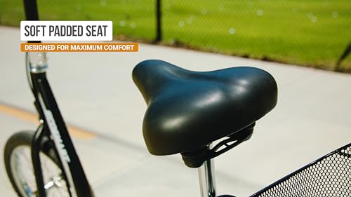 EcoSmart Metro Electric Scooter – Padded Seat, Wide Bamboo Deck, 16" Air-Filled Tires, 500w High-Torque Motor, Up to 18 mph, 12-Mile Range, Rear-Wheel Drive