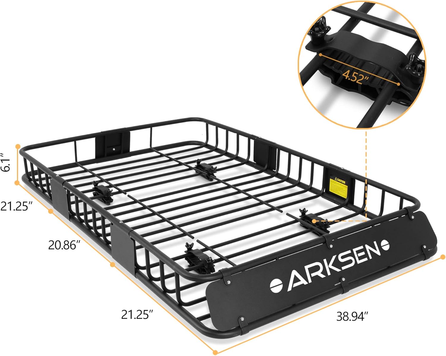ARKSEN 84 Inch Universal Roof Rack Cargo Basket with Extension Soft-Shell Rooftop Cargo Carrier with Waterproof Car Roof Bag for SUV, Trucks, & Cars - Black
