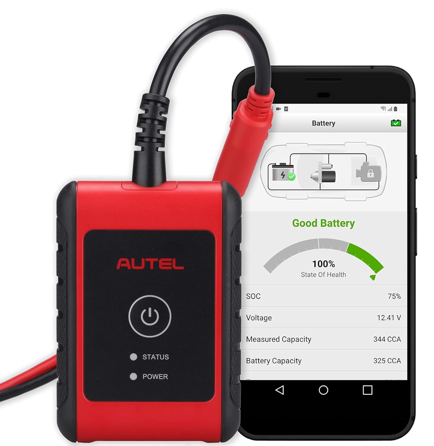Autel MaxiBAS BT506 Auto Battery&Electrical System Analysis Tool,Compatible with CCA CA SAE EN IEC DIN JIS MCA, Support in-Car and Out-of-Car Testing,Test Flooded AGM AGM Spiral EFB Gel