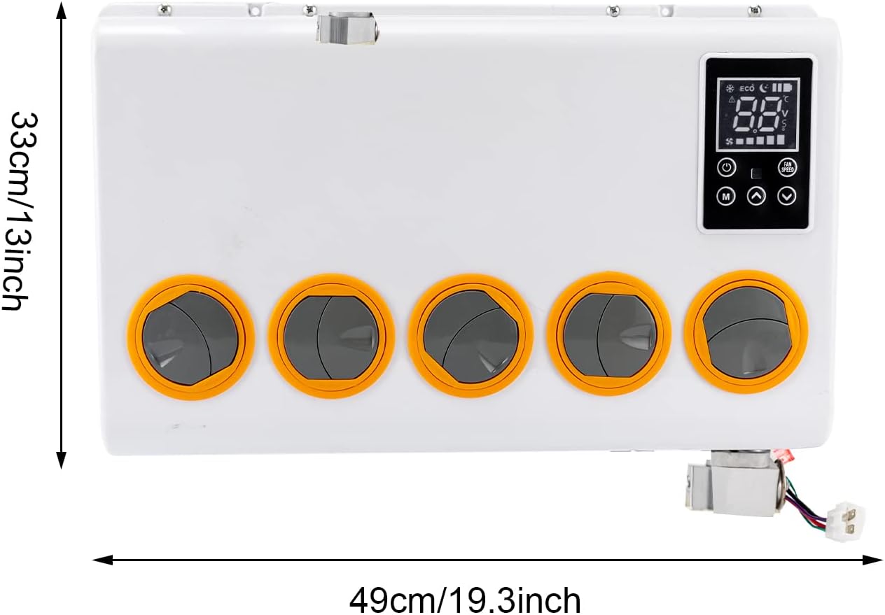 12V 6800 BTU Truck Cab Air Conditioner Split AC Fits Semi Truck Bus RV Caravan, 2V RV Air Conditioner System Split Universal Mini Split A/C System Unit 6800BTU Fits Auto Mini Bus Trucks