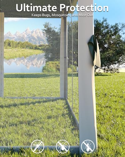 11x11 Pop Up Gazebo Tent with Mosquito Netting, Outdoor Canopy Shelter Easy Setup, Water & UV Resistant - Khaki