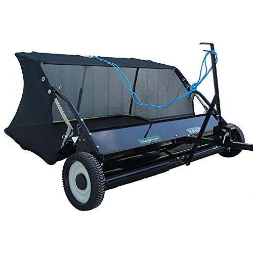 Yard Tuff Wide Quick Assembly Tow Style Lawn Sweeper with Hitch for ATVs or Tractors for Debris, Leaves, Grass, Twigs, Pebbles & More
