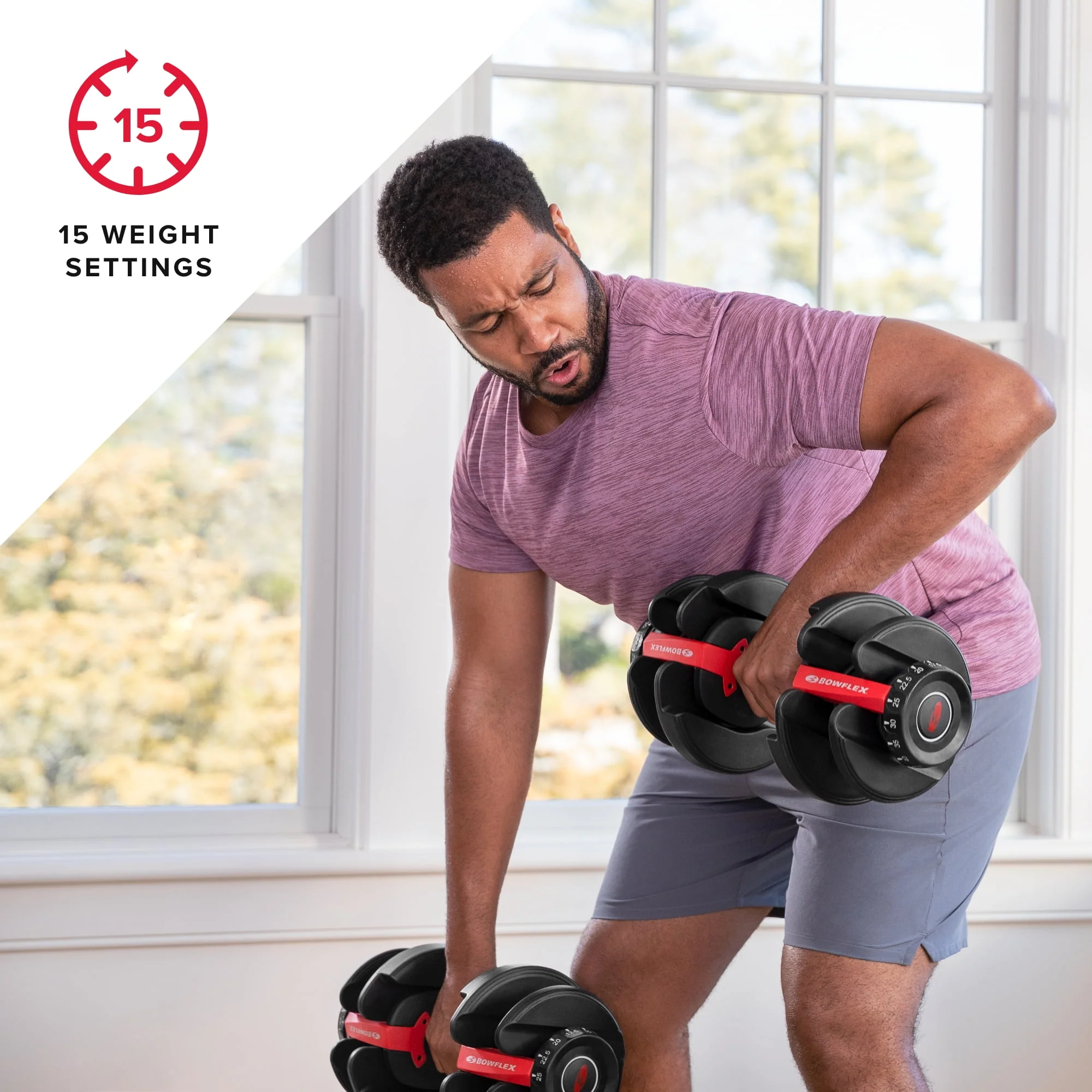 Bowflex SelectTech 552 Dumbbell, Adjustable, Single, Free 2-Month JRNY Membership