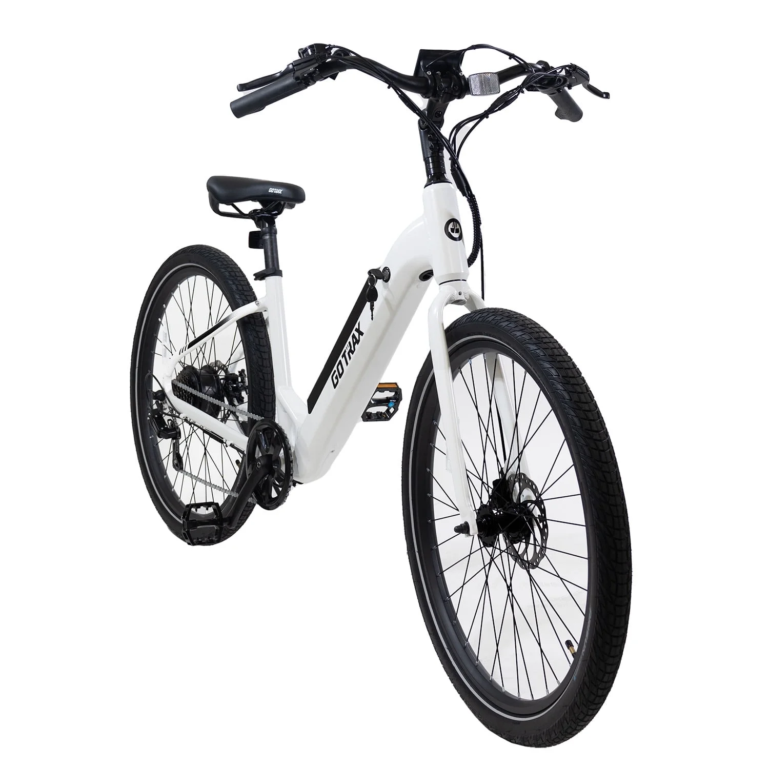 GOTRAX CTI 27.5" Adult Electric Bike, 350W/36V up 20mph Commuter Ebike for Adults, White, Step Thru
