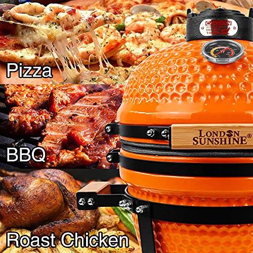 Ceramic BBQ Charcoal Kamado Grill 13 inch Portable Tabletop BBQ Grill Red
