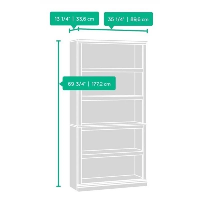 Bowery Hill 5 Shelf Bookcase in Jamocha Wood
