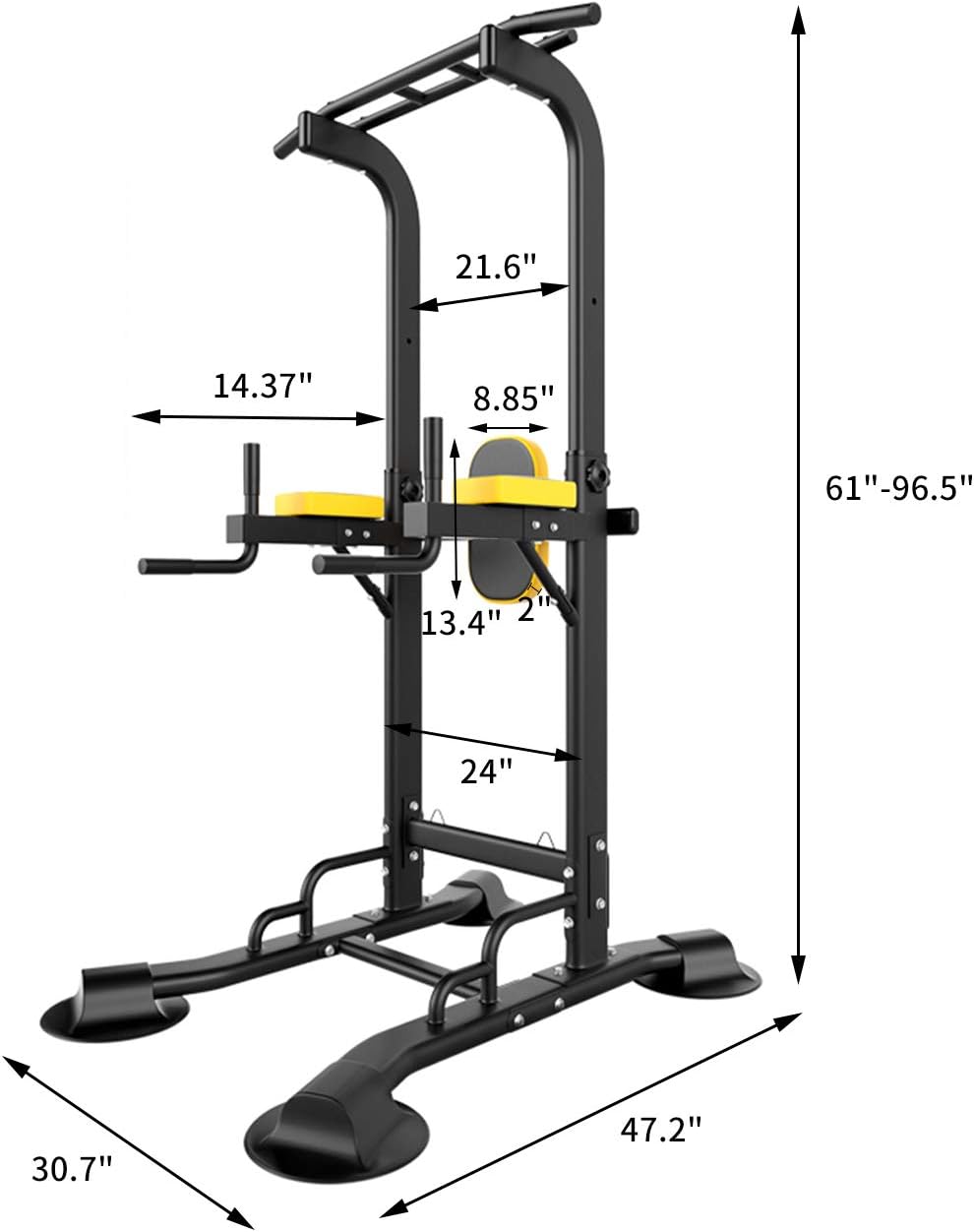 Ainfox Power Tower, Pull Up Bar Tower Dip Stands for Home Gym Strength Training Workout Equipment