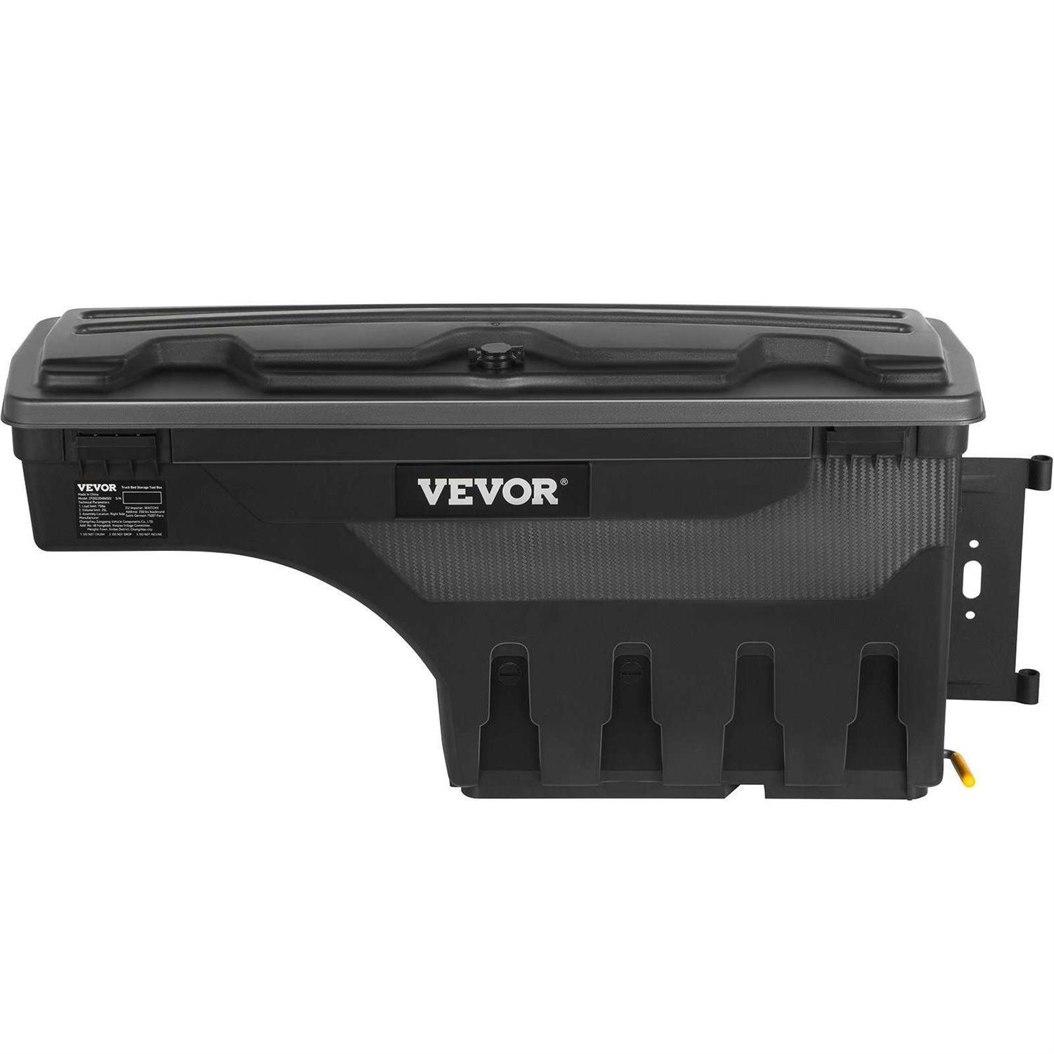 VEVOR Truck Bed Storage Box, Lockable Swing Case with Password Padlock, 6.6 Gal/25 L ABS Wheel Well Tool Box, Waterproof and Du - Shop Hardware Tools Online Store