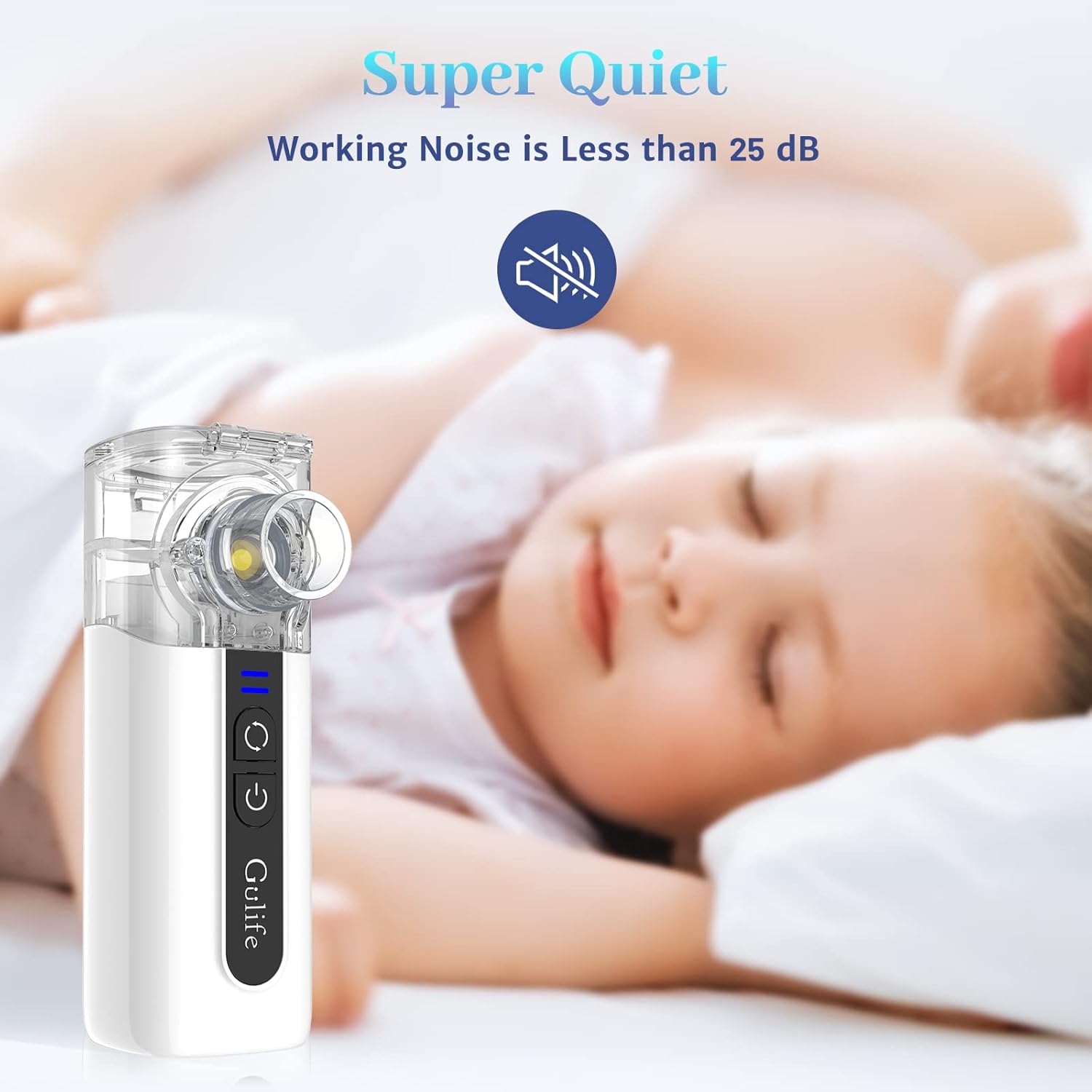 Household Nebulizer, Home Mesh Nebulizer Carbon Fiber nebulizers Portable Inhaler for Kids Adult Elderly Pack of 2
