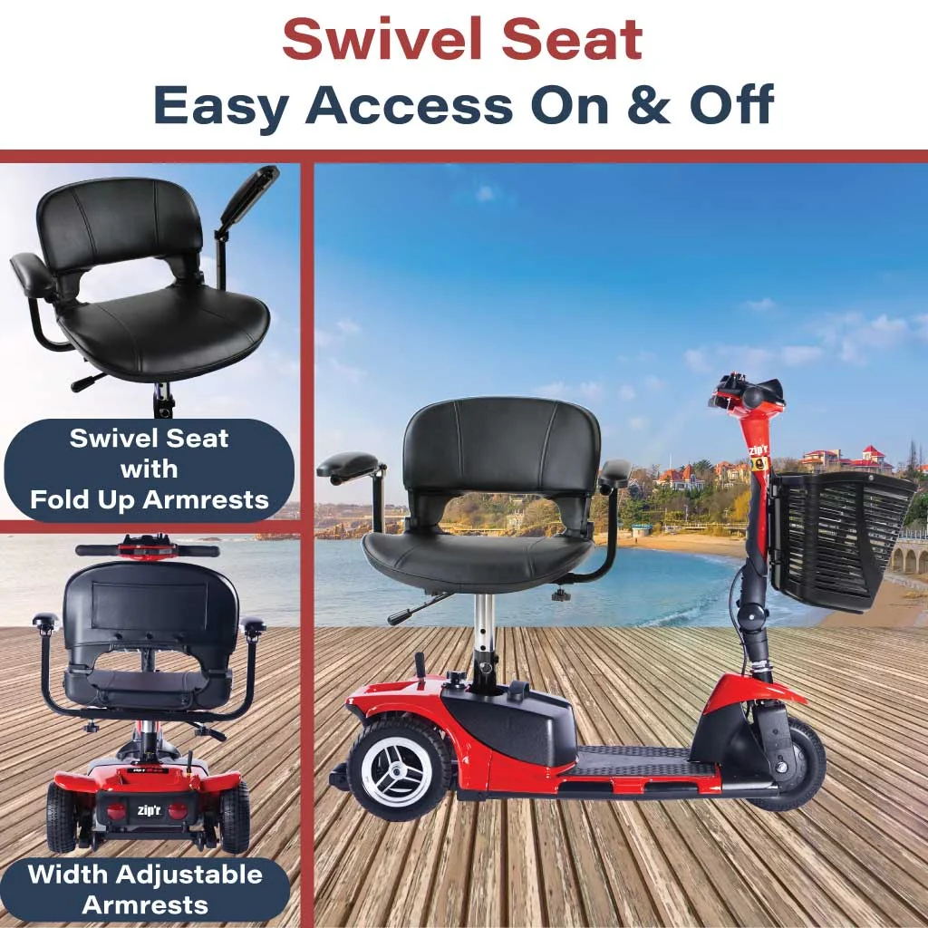 Zip'r Roo 3-Wheel Travel Mobility Scooter, Red
