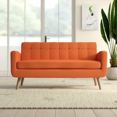 Valmy 65.5x22 Square Arm Sofa Langley Street Fabric: Orange 100% Polyester